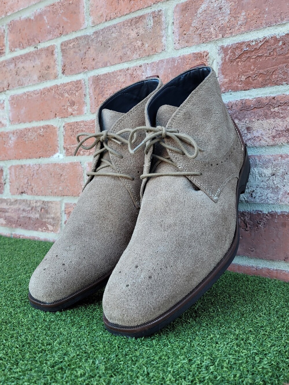 Mens STACY ADAMS Taupe Suede Chukka Boots ~ US Size 11M